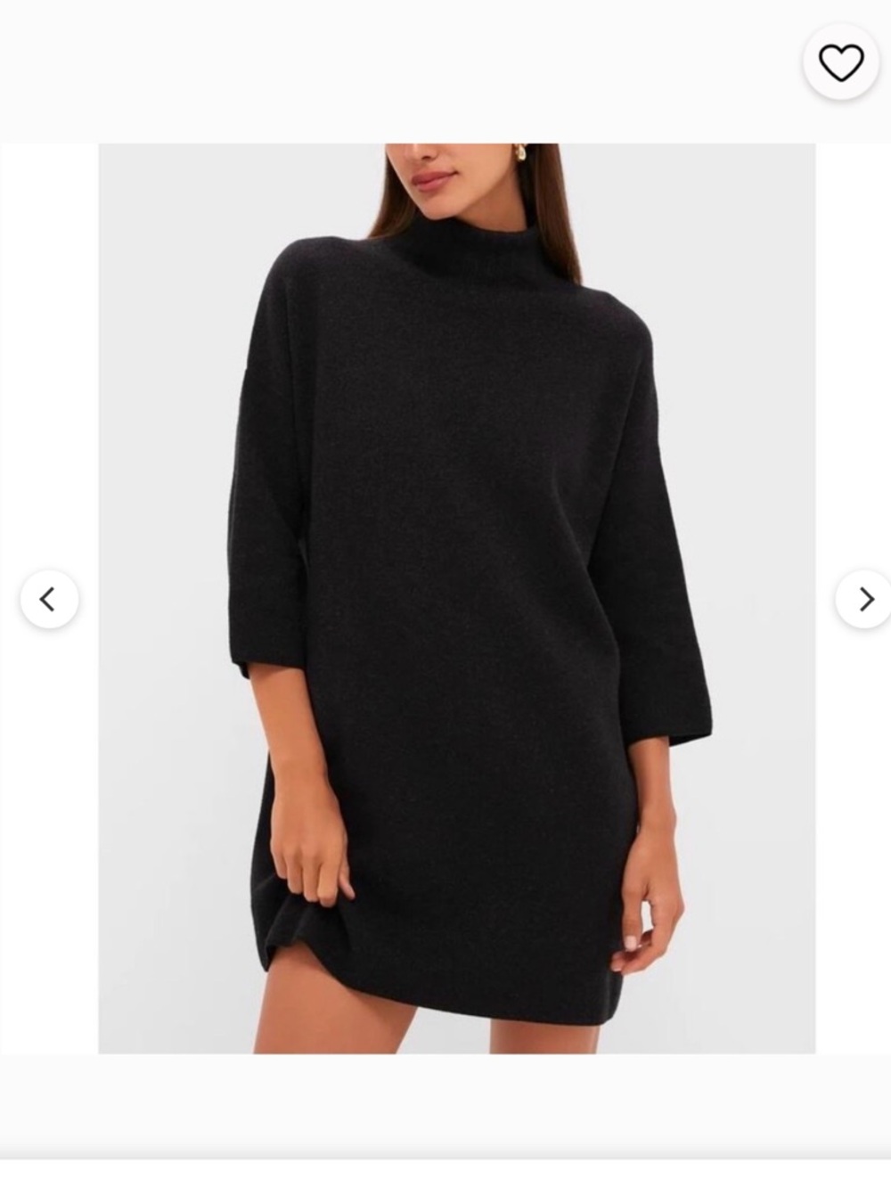 Tuckernuck Black Long-Sleeve Mock Neck Sweater Dress